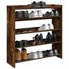 vidaXL Shoe Rack Smoked Oak 80x25x81 cm Engineered Wood