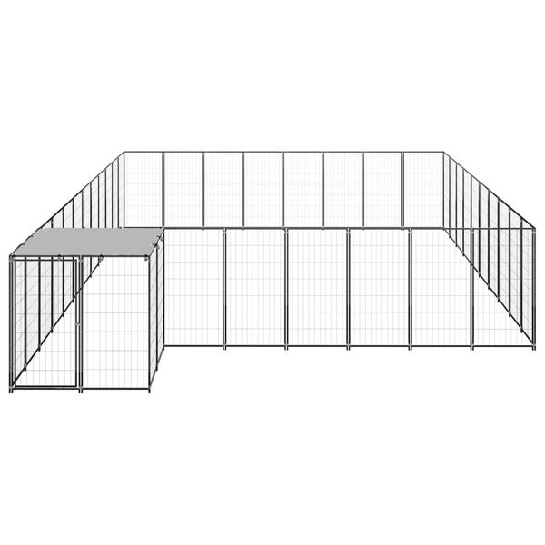 vidaXL Dog Kennel Black 25.41 m² Steel