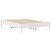 vidaXL Bed Frame without Mattress White 150x200 cm King Size Solid Wood Pine