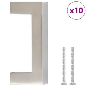 vidaXL Cabinet Handles 10 pcs Silver 64 mm Stainless Steel