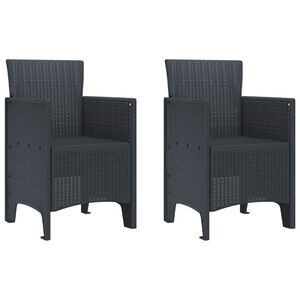 vidaXL Garden Chair 2 pcs Anthracite 53 x 49 x 85 cm Polypropylene