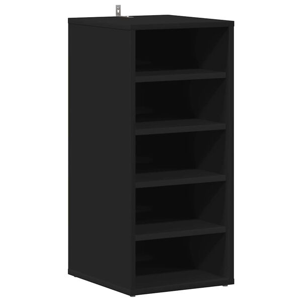 vidaXL Shoe Cabinet Black 31.5x35x70 cm Engineered Wood