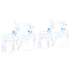 vidaXL LED Reindeers 4 pcs White Fabric