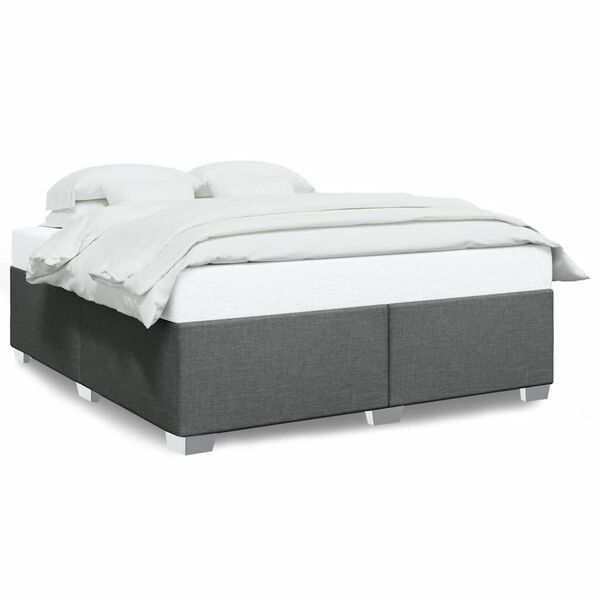 vidaXL Bed Frame without Mattress Dark Grey Super King Fabric