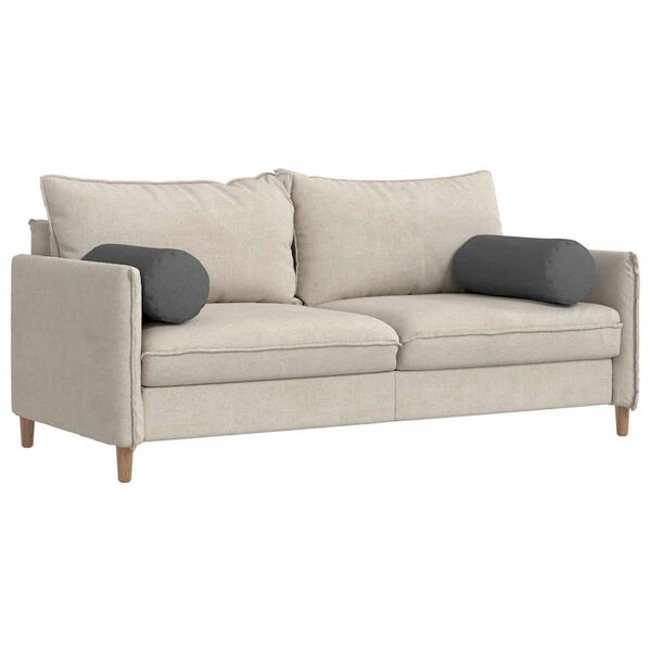 vidaXL Bolster Pillows 2 pcs Dark Grey Ø 25 x 70 cm Fabric