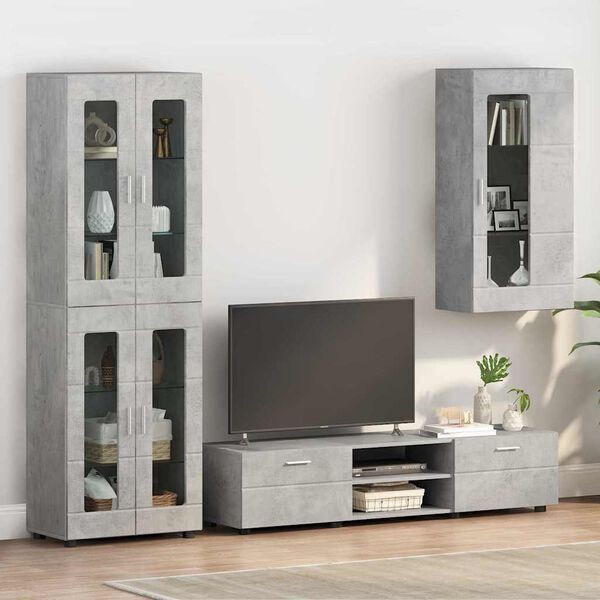 vidaXL Wall-mounted Cabinet with Shelf Concrete grey 55 x 29 x 100 cm