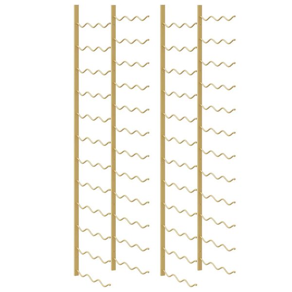 vidaXL Wall Mounted Wine Rack for 36 Bottles 2 pcs Gold Iron