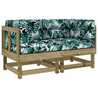 vidaXL Corner Sofas with Cushions 2 pcs Impregnated Wood Pine