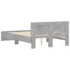 vidaXL Bed Frame with Headboard and LED Concrete Grey 140x200 cm