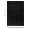 vidaXL High Pile Shaggy Rug Black 160x230 cm 50 mm