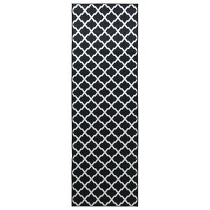 vidaXL Rug Runner LESAKA Black and white 50 x 100 cm Diamond Velvet