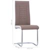 vidaXL Cantilever Dining Chairs 2 pcs Brown Fabric