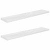 vidaXL Floating Wall Shelves 2 pcs High Gloss White 120x23.5x3.8 cm MDF