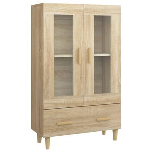 vidaXL Highboard | Sonoma oak | Engineered wood, Tempered glass