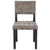 vidaXL Dining Chair 2 pcs Black Wash 46 x 55 x 84 cm Kubu Rattan