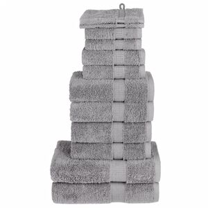 vidaXL 12 Piece Premium Towel Set SOLUND Grey 600 gsm