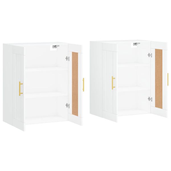 vidaXL Wall Mounted Cabinets 2 pcs White Engineered Wood