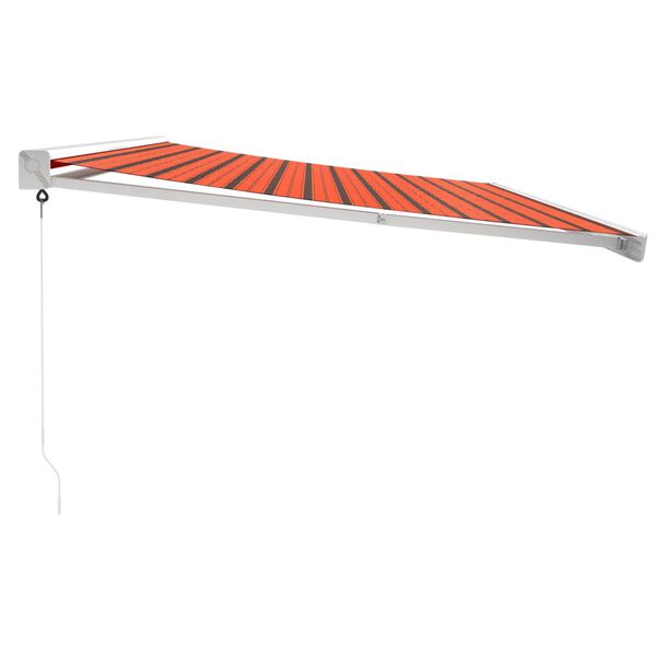 vidaXL Retractable Awning Orange and Brown 5x3 m Fabric and Aluminium