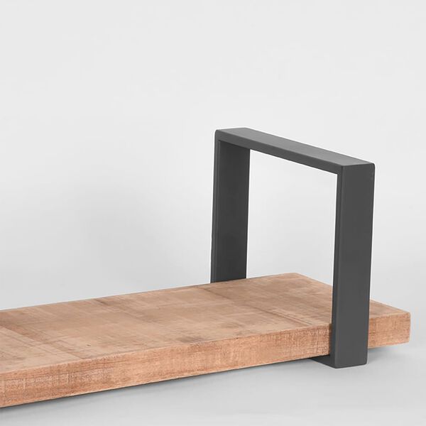 LABEL51 Wall Shelf Slam 120x23x20 cm XXL Wood/Burned Steel