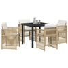 vidaXL Garden Dining Set 5 pcs Beige Poly rattan