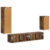 vidaXL TV Cabinet Set Wall-mounted 4 pcs Smoked Oak Engineered Wood