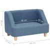 vidaXL Dog Sofa Blue 60x37x39 cm Linen