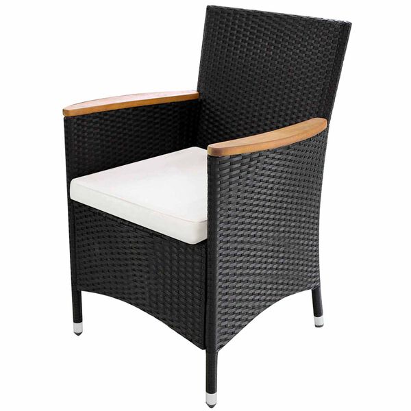 vidaXL Furniture Sets 9 pcs Black and Cream Poly Rattan