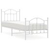 vidaXL Metal Bed Frame without Mattress with Footboard White 90x200cm