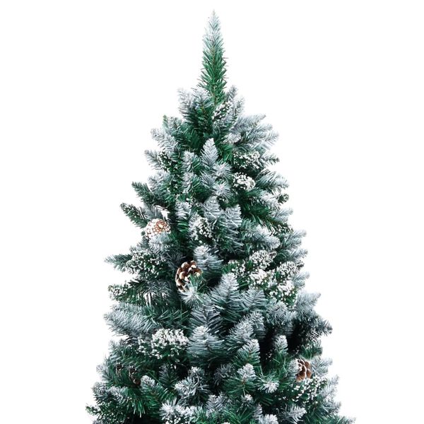 vidaXL Artificial Christmas Tree with Pine Cones and White Snow 210 cm