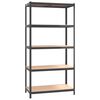 vidaXL 5-Layer Shelves 2 pcs Anthracite Steel&Engineered Wood