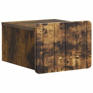 vidaXL Wall-Mounted Bedside Cabinet Smoked Oak 33 x 34.5 x 24 cm