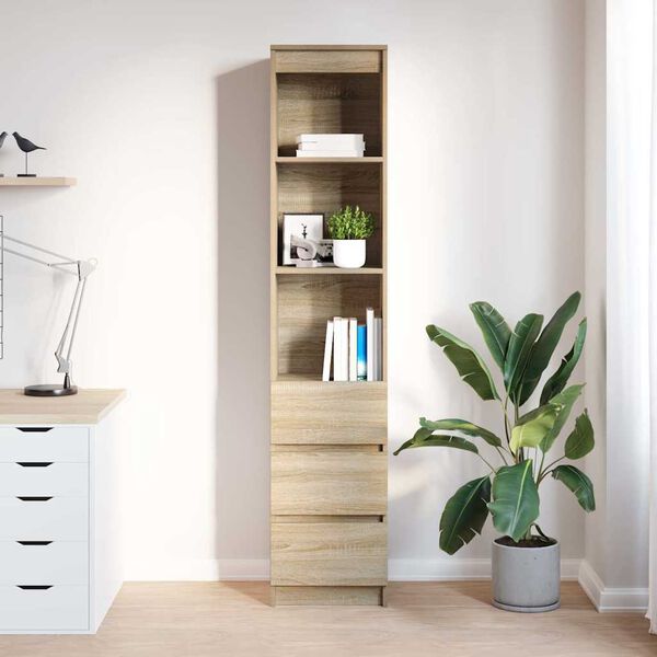 vidaXL Highboard Sonoma Oak 37.5x35x180 cm Engineered Wood