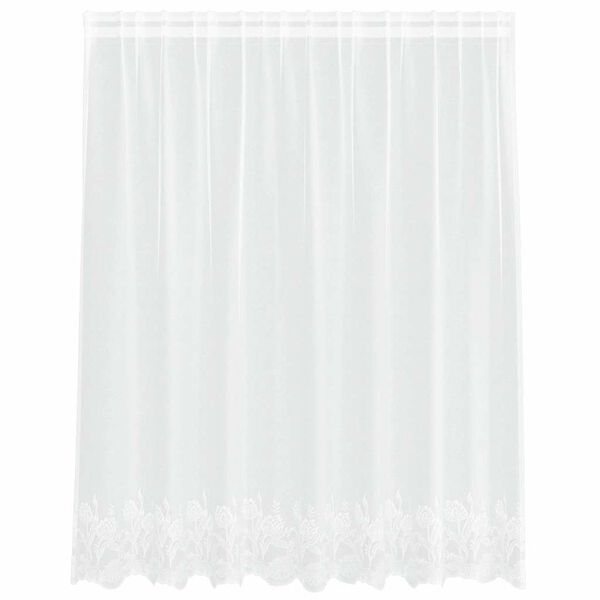 vidaXL Lace Curtain with Curtains Floral White 180 x 200 cm Polyester