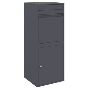 vidaXL Parcel Drop Box with Storage Anthracite 41 x 38 x 103 cm Steel