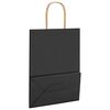 vidaXL Paper Bags 50 pcs with Handles Black 21x11x28 cm
