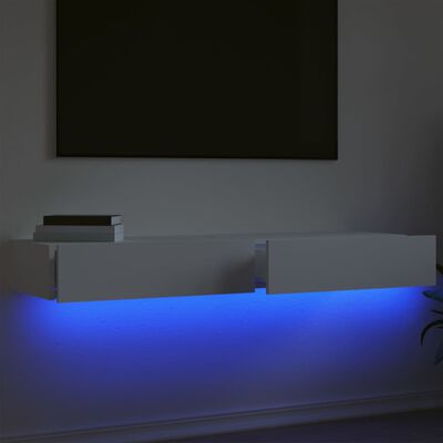 vidaXL TV Cabinets with LED Lights 2 pcs White 60x35x15.5 cm