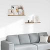 vidaXL Wall Shelf with Shelf 2 pcs Brown 80 x 9 x 3 cm Engineered Wood