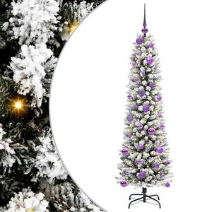 vidaXL Artificial Christmas Tree with 150 LEDs Green and white 150 cm
