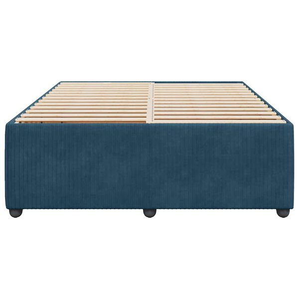 vidaXL Bed Frame without Mattress Blue 140x190 cm Velvet
