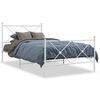 vidaXL Metal Bed Frame without Mattress with Footboard White 107x203cm
