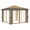 vidaXL Gazebo with Curtain 300x300 cm Taupe Aluminium