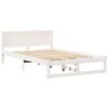 vidaXL Bed Frame with Headboard White 140 x 190 cm Solid Pine Wood