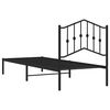vidaXL Metal Bed Frame without Mattress with Headboard Black 90x200cm