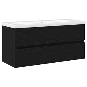 vidaXL Bathroom Sink Cabinet Wall-mounted Black Oak 100 x 39 x 62 cm