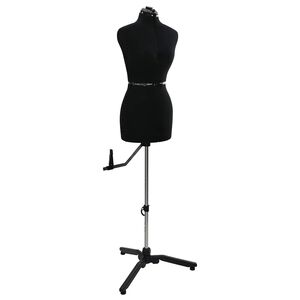 vidaXL Adjustable Dress Form Female Height Adjustable Black S Velvet