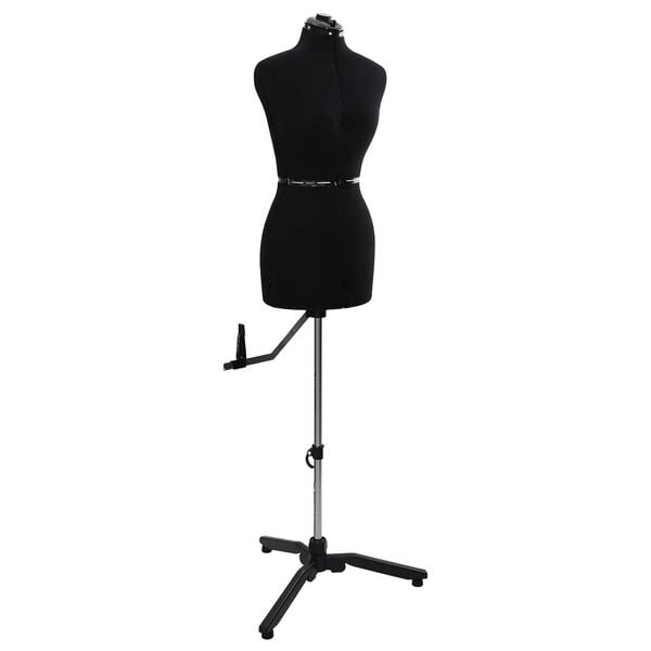 vidaXL Adjustable Dress Form Female Height Adjustable Black S Velvet
