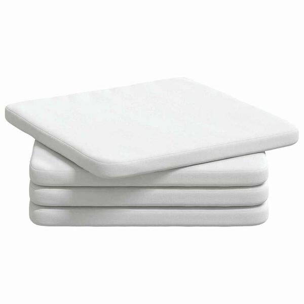 vidaXL Seat Cushions 4 pcs White 40 x 40 x 3 cm Fabric