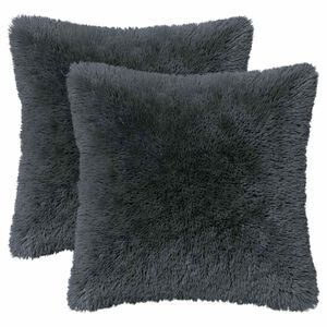 vidaXL Cushion with Pillow HEERLEN 6 pcs Anthracite PV Fleece