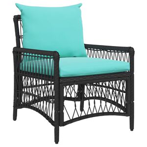 vidaXL Garden Chair with Cushion Black 73 x 61 x 77 cm Poly Rattan