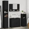 vidaXL Bathroom Furniture Set 4 pcs Black Engineered Wood and Metal